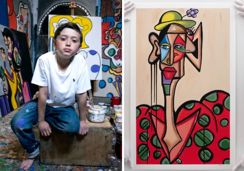 No momento, você está visualizando Pequeno Picasso, de 10 anos, vende quadros por até R$ 1 milhão