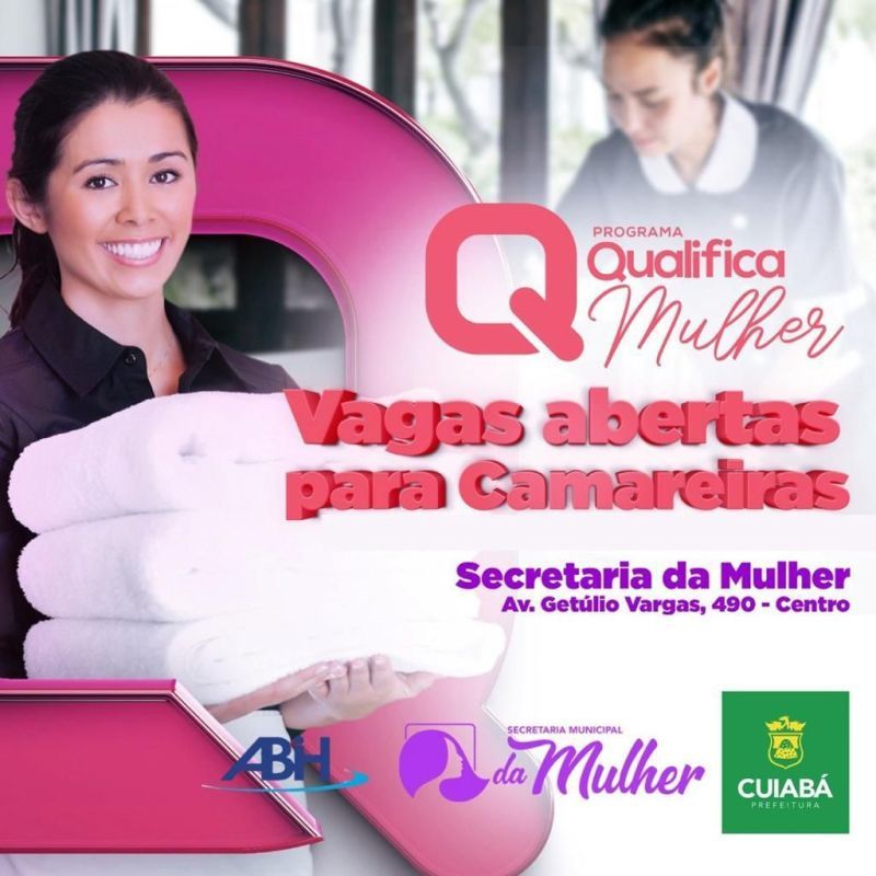 No momento, você está visualizando QUALIFICA MULHER: Inscrição do curso de camareira será dias 17 e 18 de agosto