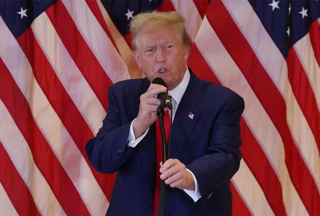 No momento, você está visualizando Após condenação, Trump discursa e ataca Biden, imigrantes, juiz e até seus advogados