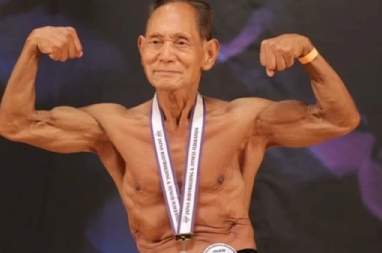 No momento, você está visualizando Aos 90, japonês vence campeonato de fisiculturismo e mira novos recordes