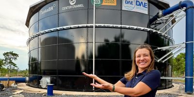 Flávia Moretti vistoria obras de reservatório da Imigrantes